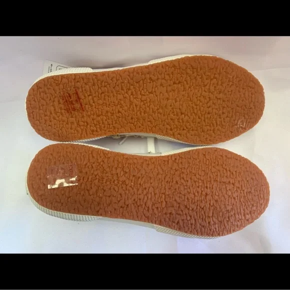 Superga White and Gold Lace-Up Sneakers - Picture 4 of 5